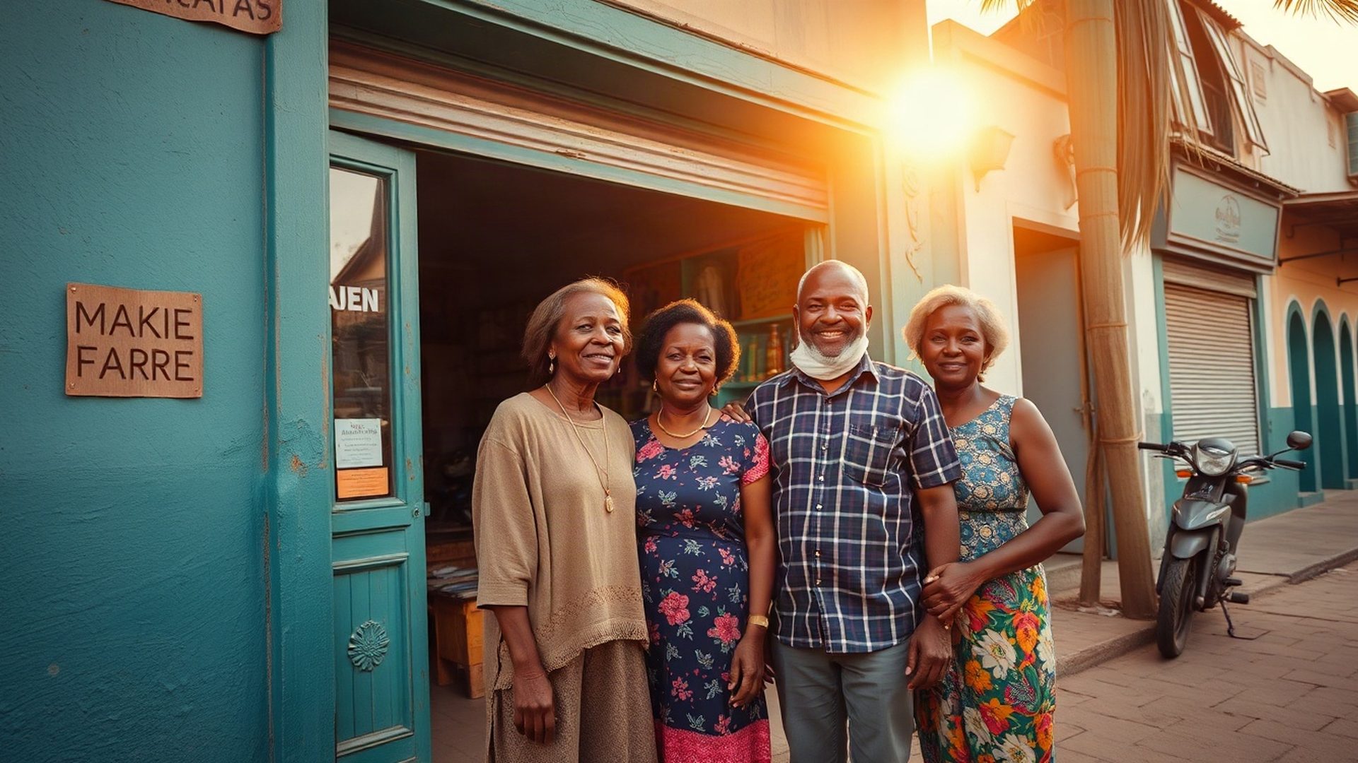 The Betazswift family team outside their Malindi shopfront